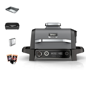 Ninja Woodfire Electric BBQ Grill & Smoker, 7-in-1 Outdoor Grill & Air Fryer, Roast, Bake, Dehydrate, Uses Woodfire Pellets