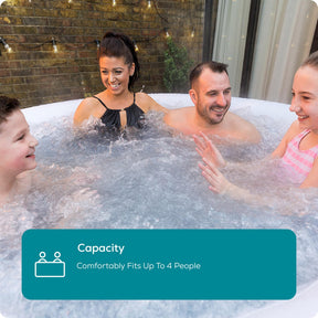 Lay-Z-Spa Miami Hot Tub, 120 AirJet Massage System Inflatable Spa with Freeze Shield Technology, 2-4 Person